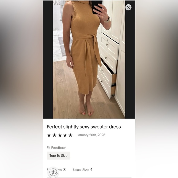 TOCCIN x RTR Chic Tan Midi Dress with Tie-Front - Picture 9 of 16